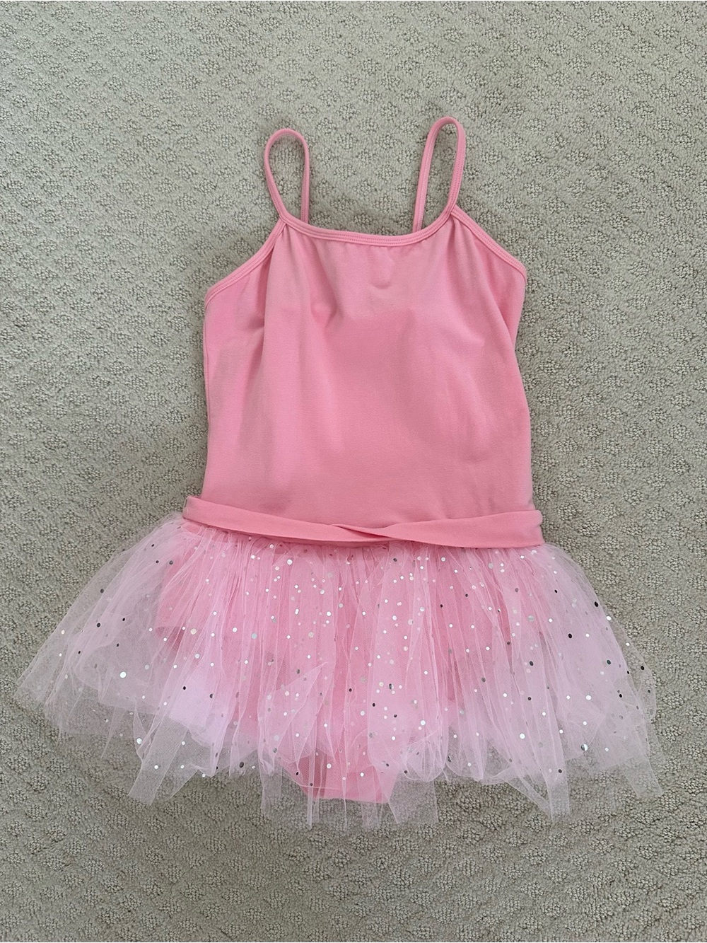 Girls Pink Glitter Tutu Leotard Dance Costume